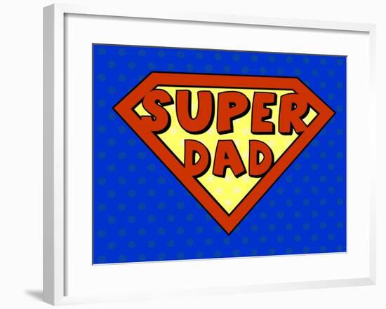 Super Dad Shield in Pop Art Style-PiXXart-Framed Art Print