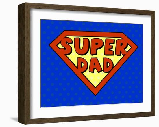 Super Dad Shield in Pop Art Style-PiXXart-Framed Art Print