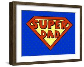 Super Dad Shield in Pop Art Style-PiXXart-Framed Art Print