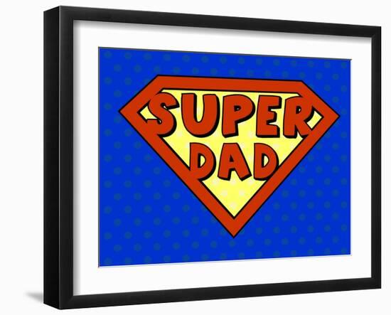 Super Dad Shield in Pop Art Style-PiXXart-Framed Art Print