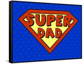 Super Dad Shield in Pop Art Style-PiXXart-Framed Stretched Canvas