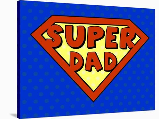 Super Dad Shield in Pop Art Style-PiXXart-Stretched Canvas