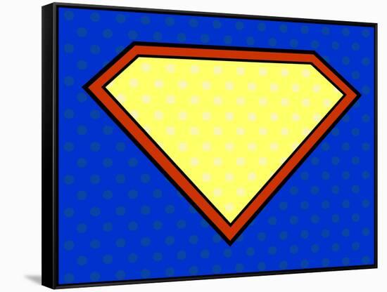 Super Hero Shield in Pop Art Style-PiXXart-Framed Stretched Canvas