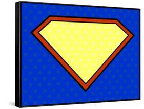 Super Hero Shield in Pop Art Style-PiXXart-Framed Stretched Canvas