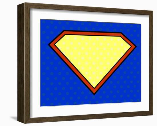 Super Hero Shield in Pop Art Style-PiXXart-Framed Art Print