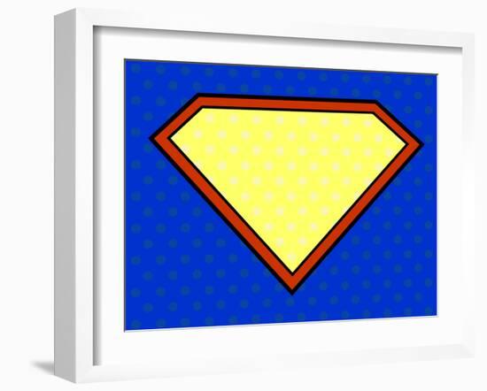 Super Hero Shield in Pop Art Style-PiXXart-Framed Art Print