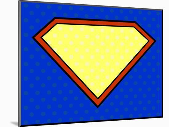 Super Hero Shield in Pop Art Style-PiXXart-Mounted Art Print