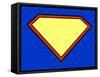 Super Hero Shield in Pop Art Style-PiXXart-Framed Stretched Canvas
