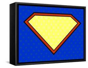 Super Hero Shield in Pop Art Style-PiXXart-Framed Stretched Canvas