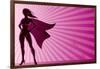 Super Heroine Background-Malchev-Framed Art Print