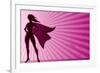 Super Heroine Background-Malchev-Framed Art Print