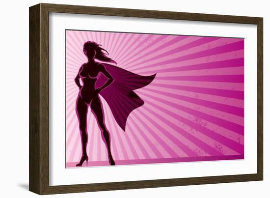 Super Heroine Background-Malchev-Framed Art Print