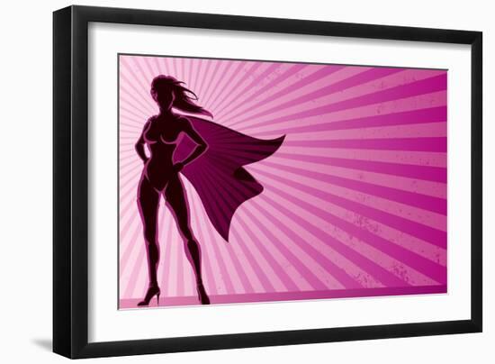 Super Heroine Background-Malchev-Framed Art Print