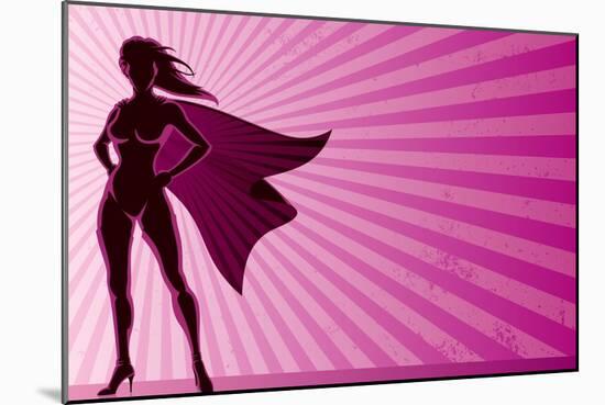 Super Heroine Background-Malchev-Mounted Art Print