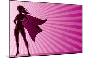 Super Heroine Background-Malchev-Mounted Art Print