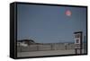 Super Moon and Lifeguard Sign Seen on Atlantic Beach on Long Island, NY-null-Framed Stretched Canvas