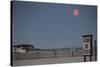 Super Moon and Lifeguard Sign Seen on Atlantic Beach on Long Island, NY-null-Stretched Canvas