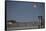 Super Moon and Lifeguard Sign Seen on Atlantic Beach on Long Island, NY-null-Framed Stretched Canvas