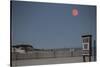 Super Moon and Lifeguard Sign Seen on Atlantic Beach on Long Island, NY-null-Stretched Canvas