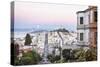 Super moon and view to Bay Area, including San Francisco-Oakland Bay Bridge, San Francisco, Califor-Charlie Harding-Stretched Canvas