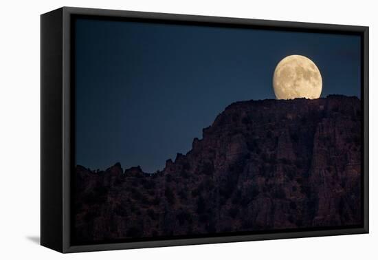 Super Moon Over Utah Mountains-Lindsay Daniels-Framed Stretched Canvas