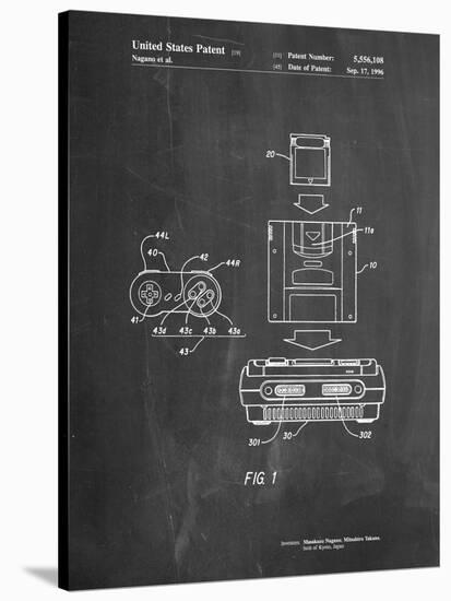 Super Nintendo Console Remote and Cartridge Patent-Cole Borders-Stretched Canvas