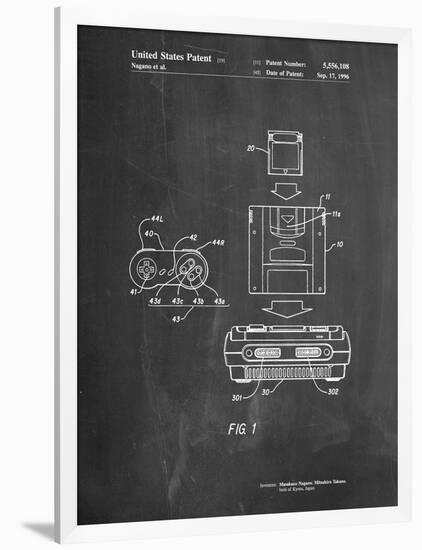 Super Nintendo Console Remote and Cartridge Patent-Cole Borders-Framed Art Print