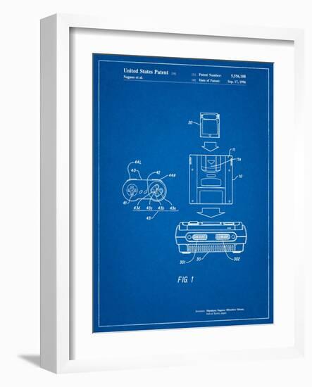 Super Nintendo Console Remote and Cartridge Patent-Cole Borders-Framed Art Print
