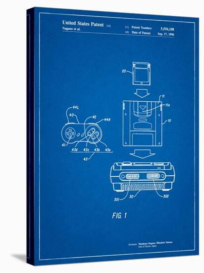 Super Nintendo Console Remote and Cartridge Patent-Cole Borders-Stretched Canvas