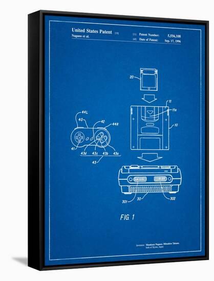 Super Nintendo Console Remote and Cartridge Patent-Cole Borders-Framed Stretched Canvas