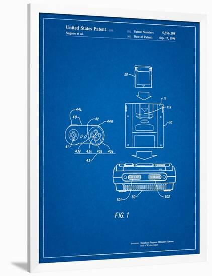 Super Nintendo Console Remote and Cartridge Patent-Cole Borders-Framed Art Print