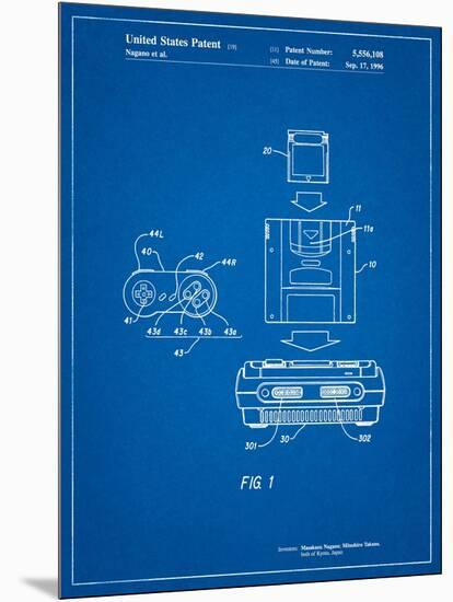 Super Nintendo Console Remote and Cartridge Patent-Cole Borders-Mounted Art Print