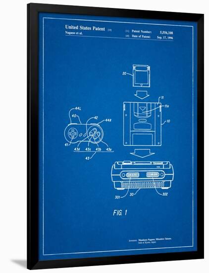 Super Nintendo Console Remote and Cartridge Patent-Cole Borders-Framed Art Print