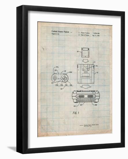 Super Nintendo Console Remote and Cartridge Patent-Cole Borders-Framed Art Print