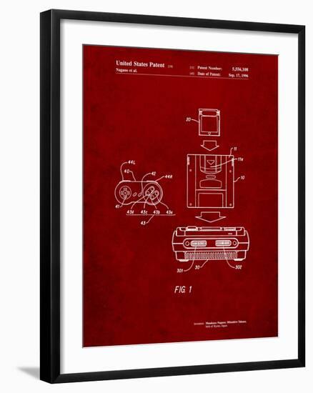 Super Nintendo Console Remote and Cartridge Patent-Cole Borders-Framed Art Print