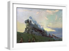 Super Power Steam Engine, 1935-Arkadij Aleksandrovic Rylov-Framed Giclee Print