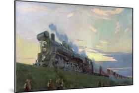 Super Power Steam Engine, 1935-Arkadij Aleksandrovic Rylov-Mounted Giclee Print