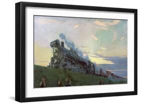 Super Power Steam Engine, 1935-Arkadij Aleksandrovic Rylov-Framed Premium Giclee Print