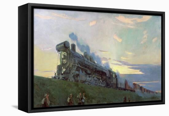 Super Power Steam Engine, 1935-Arkadij Aleksandrovic Rylov-Framed Stretched Canvas