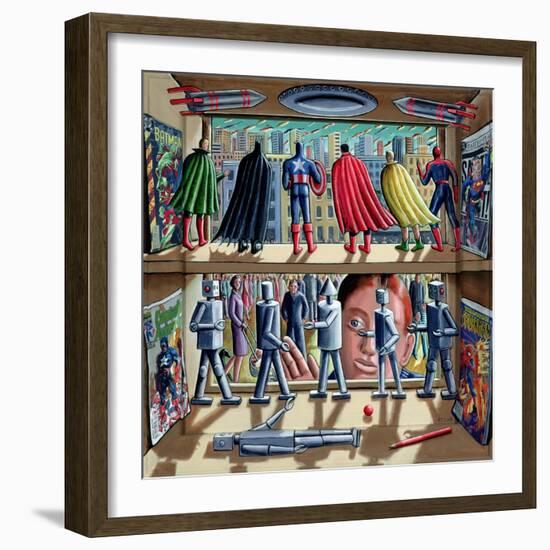 Super Robotic-PJ Crook-Framed Giclee Print