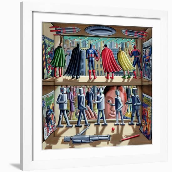 Super Robotic-PJ Crook-Framed Giclee Print