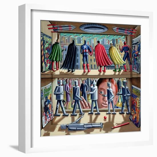 Super Robotic-PJ Crook-Framed Giclee Print