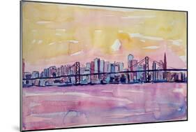 Super San Francisco Skyline with Oakland Bridge-Markus Bleichner-Mounted Art Print