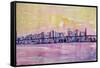 Super San Francisco Skyline with Oakland Bridge-Markus Bleichner-Framed Stretched Canvas