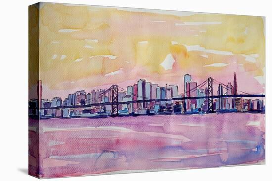 Super San Francisco Skyline with Oakland Bridge-Markus Bleichner-Stretched Canvas