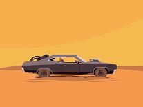 Vector Flat Illustration of a Vehicle for the Apocalypse-supercaps-Stretched Canvas