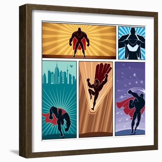 Superhero Banners-Malchev-Framed Art Print