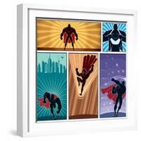 Superhero Banners-Malchev-Framed Art Print