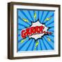 Superhero Bashing Comics Bubble-jirawatp-Framed Art Print