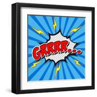 Superhero Bashing Comics Bubble-jirawatp-Framed Art Print